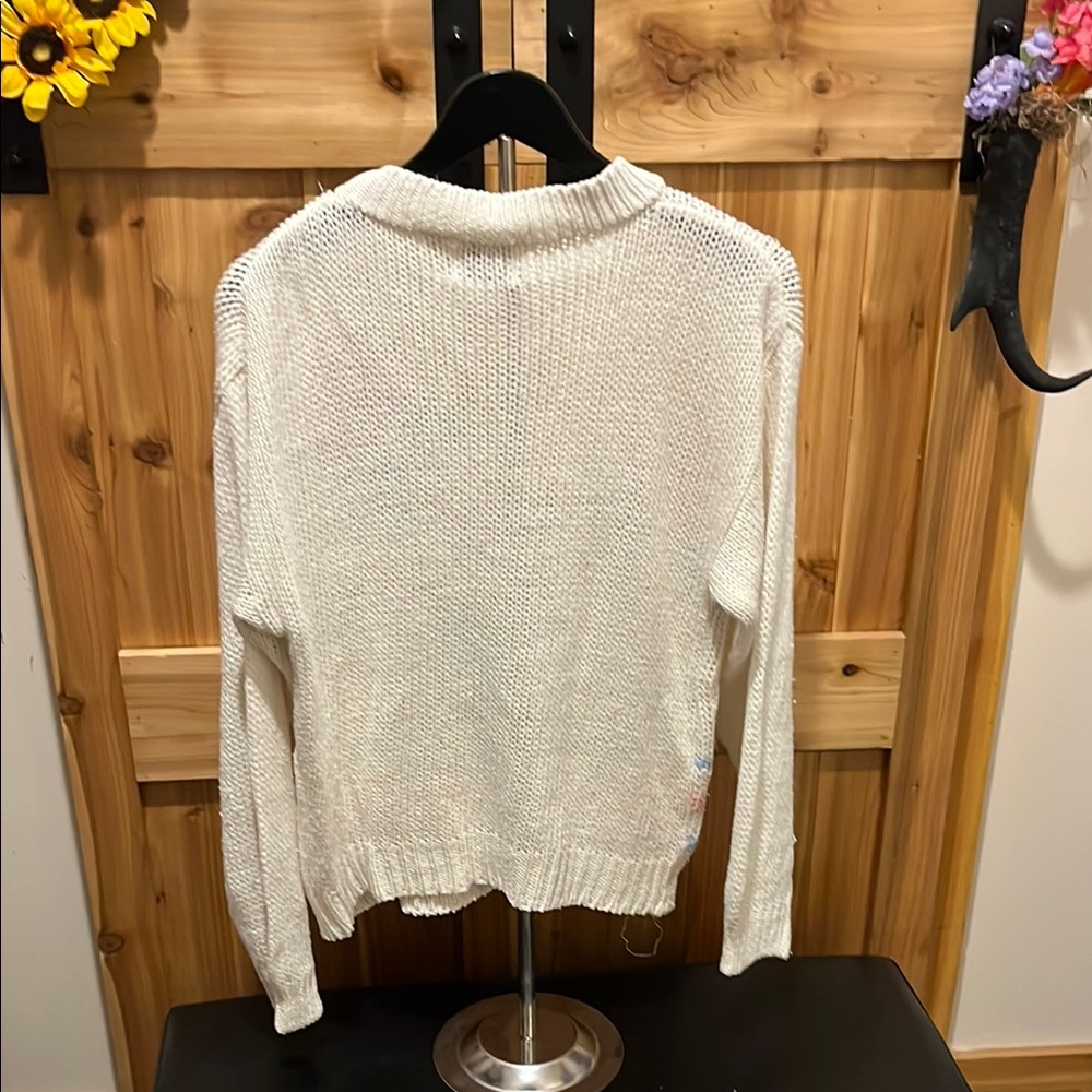 Jason Maxwell Cream Floral Knit Sweater - Picture 7 of 9